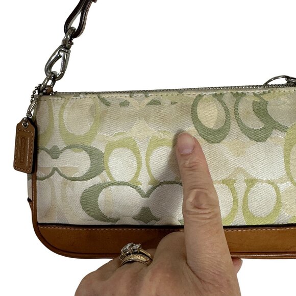 Coach Y2K OPTIC Green Signature Canvas Mini Bag + Free Coach Leather Extender - Picture 9 of 15